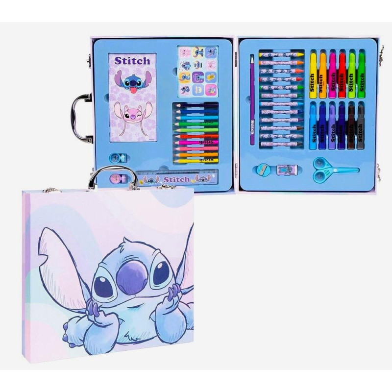 42 - DIELNÝ DREVENÝ KRESLIACÍ KUFRÍK LILO A STITCH