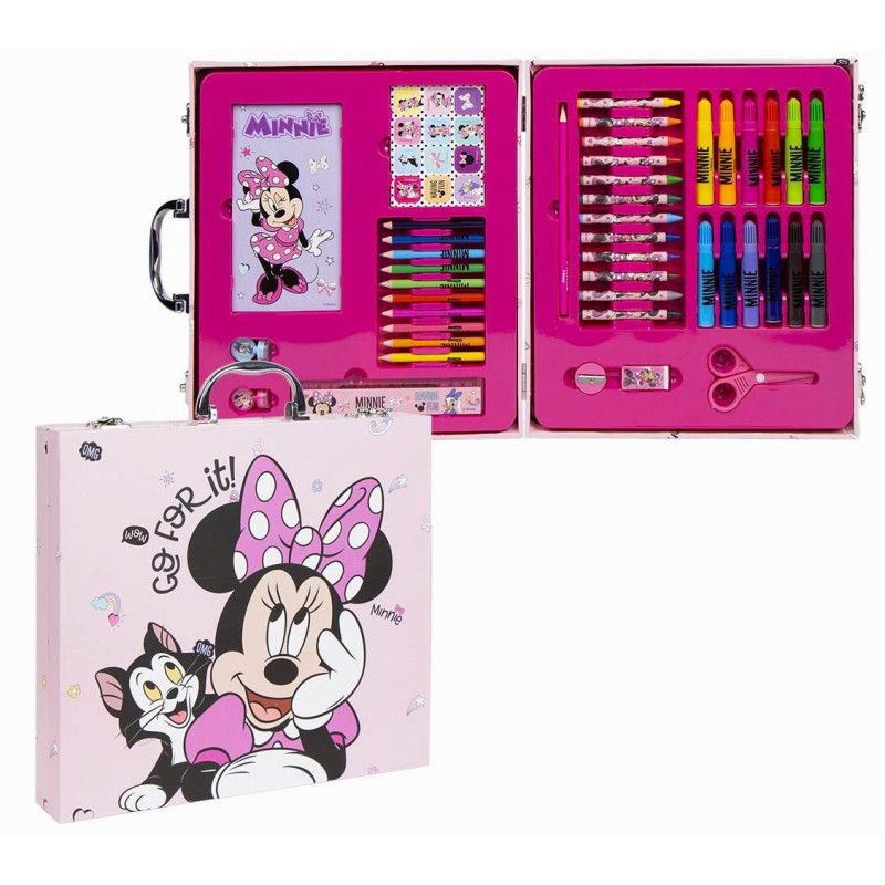 42 - DIELNY DREVENÝ KRESLIACÍ KUFRÍK MINNIE