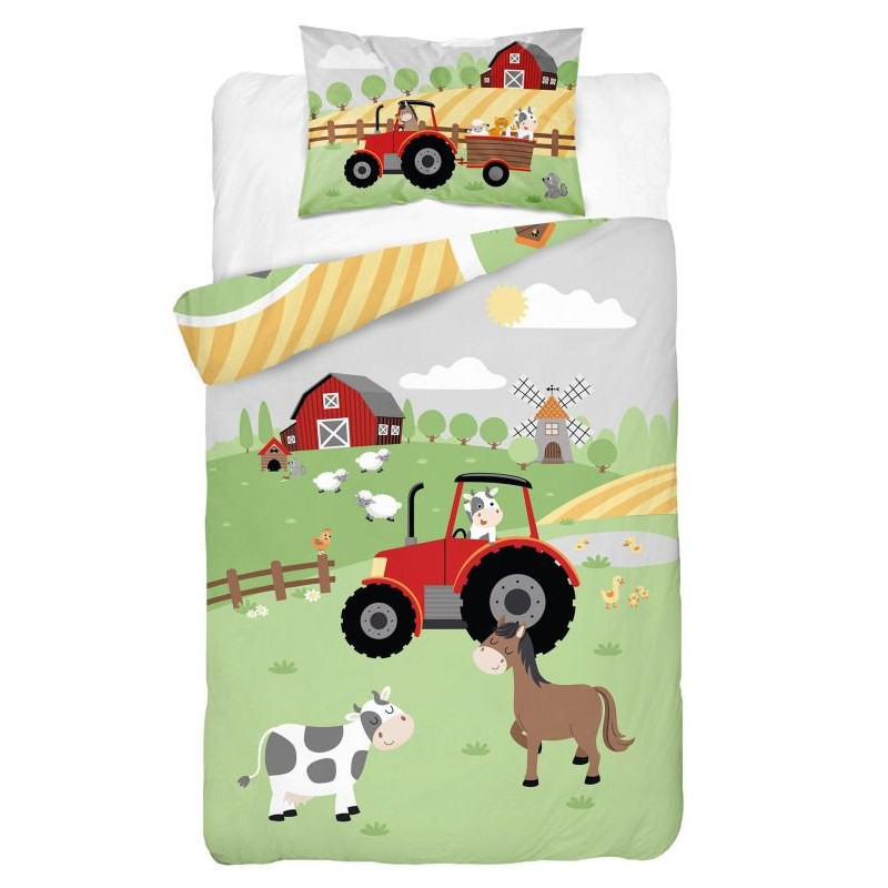 Obliečky do postieľky Farma red