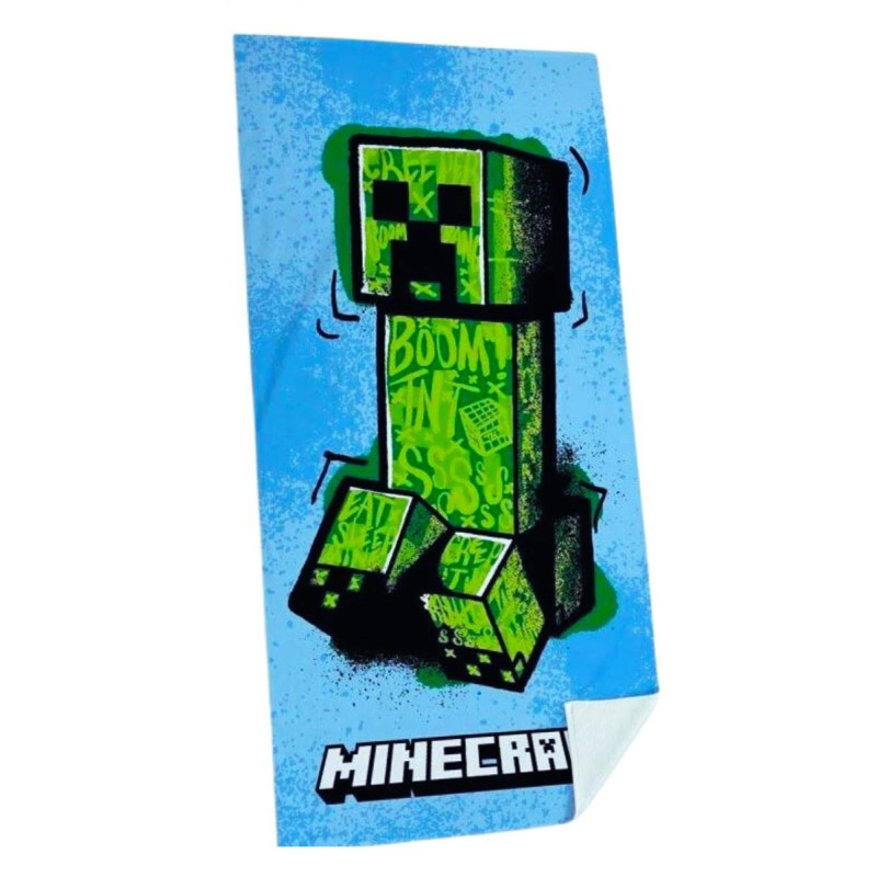 Osuška Minecraft modro zelená