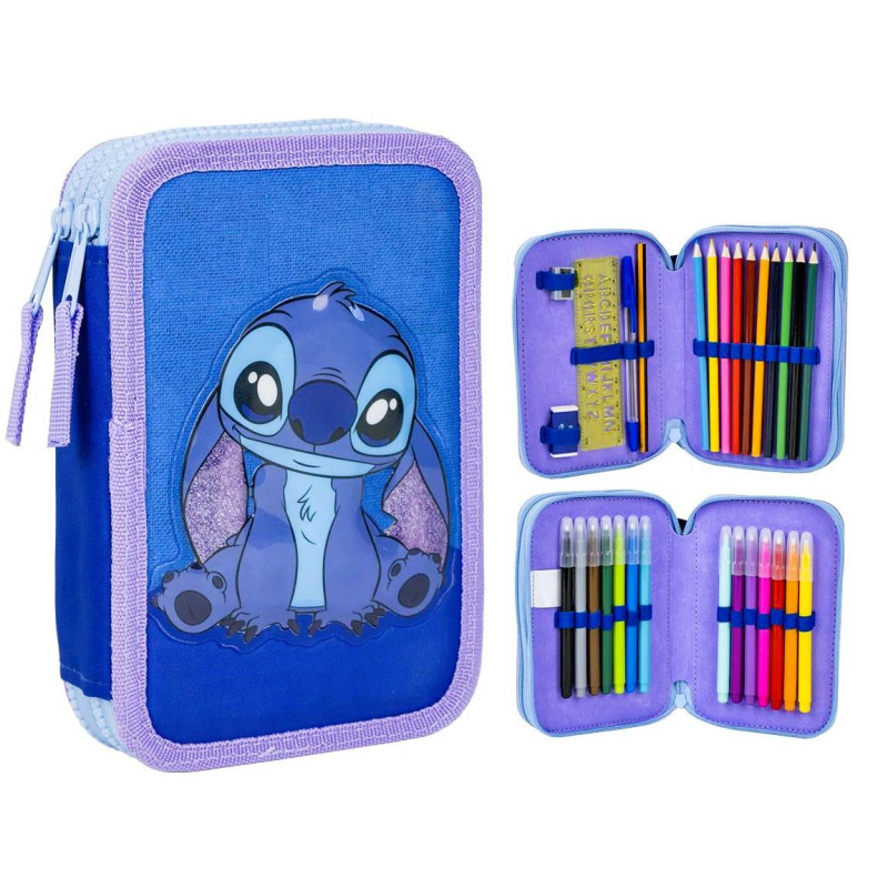 Vybavený Dvoupatrový Penál Lilo a Stitch Nápis