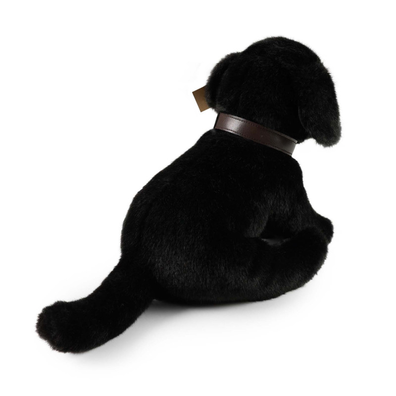 Plyšový pes labrador černý s vodítkem 25 cm ECO-FRIENDLY