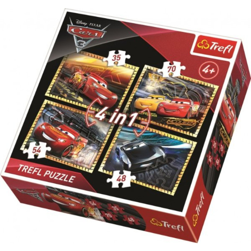 PUZZLE DISNEY CARS 3 ZÁVODÍME 4 v 1