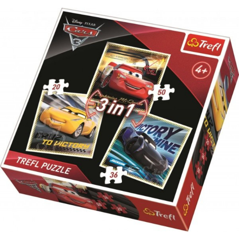 PUZZLE DISNEY CARS 3 ZÁVODNÍCI 3 v 1