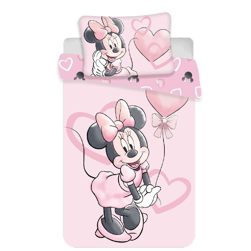 Obliečky do postieľky Minnie Pink Heart