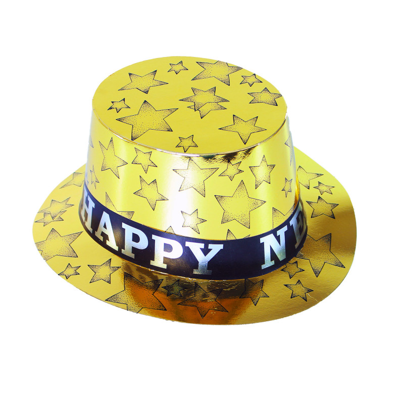 Papierový klobúk HAPPY NEW YEAR 12 ks