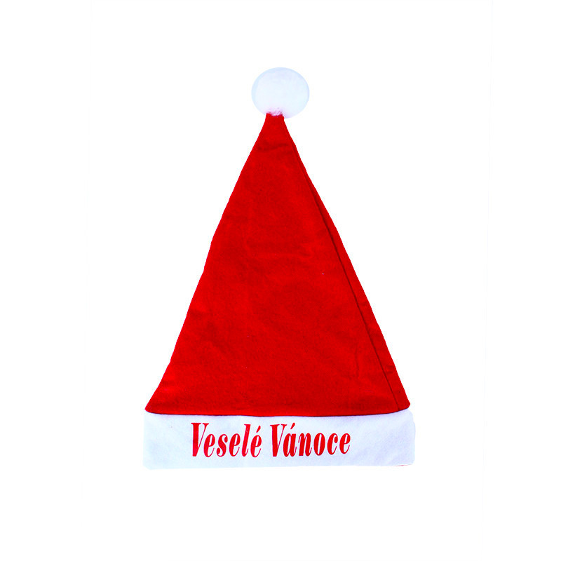 Vianočná čiapka s nápisom Veselé Vianoce