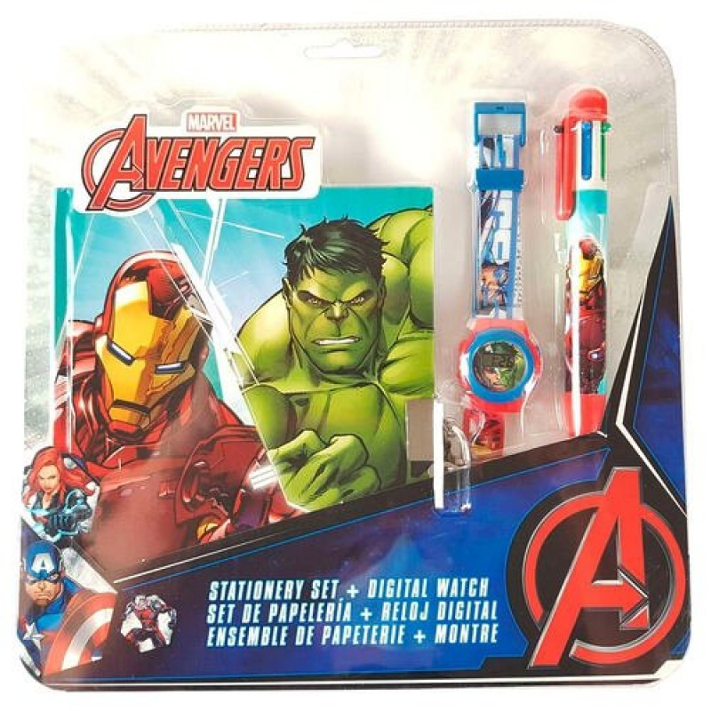 HODINKY, šesťfarebné pero a DENNÍK Avengers