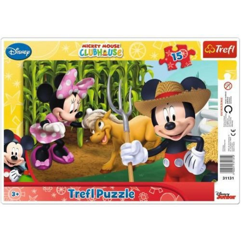 PUZZLE MICKEY NA FARME 15 dielikov