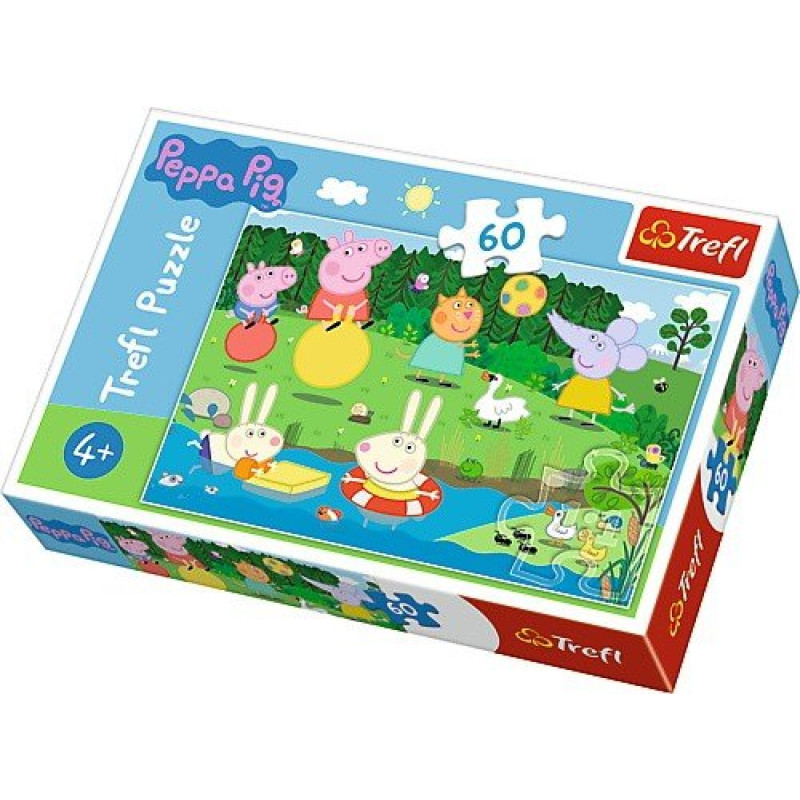 PUZZLE PEPPA PIG pri rybníku 60dílků