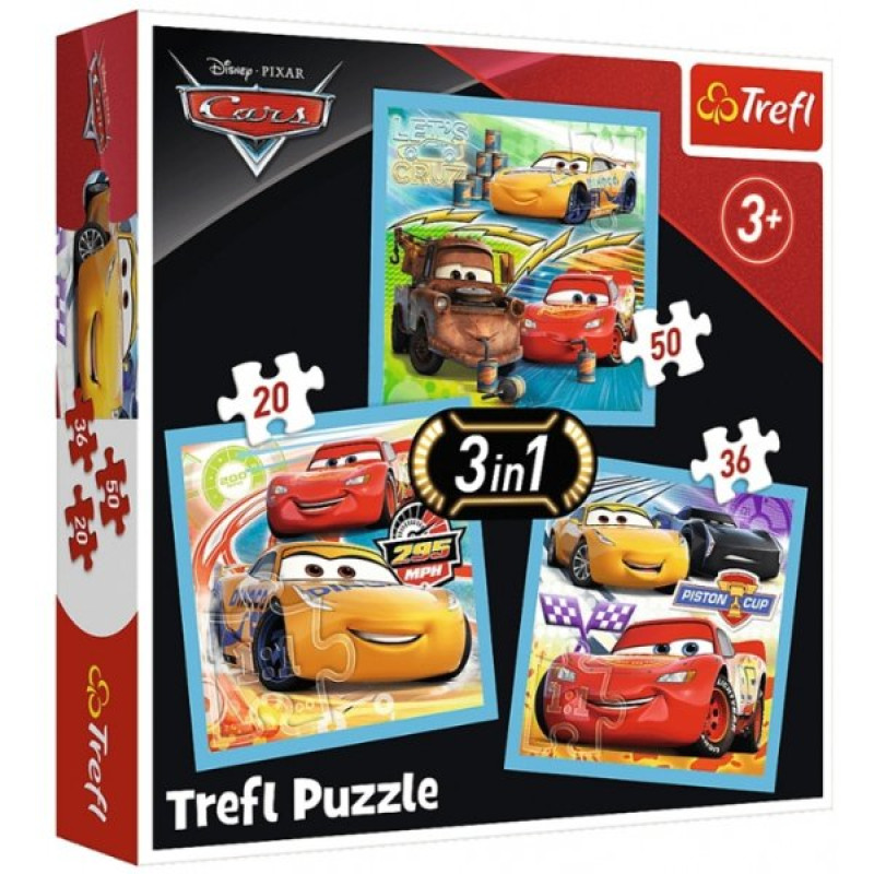 PUZZLE CARS PRÍPRAVA NA ZÁVOD 3v1