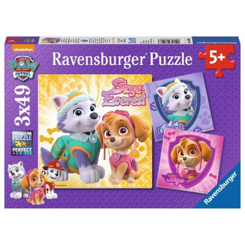 PUZZLE PAW PATROL 3x49 dielikov