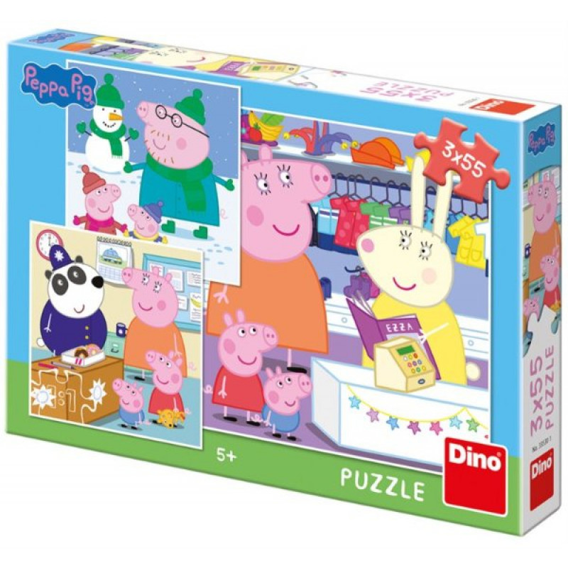 PUZZLE PEPPA PIG 3x55 dielikov