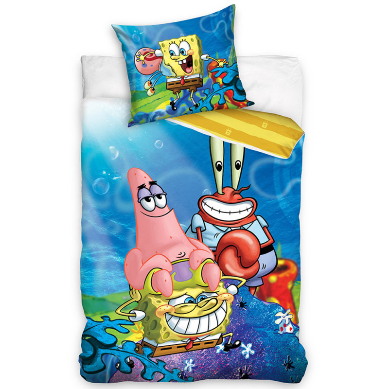 Obliečky Sponge Bob, Patrick a pán Krabs