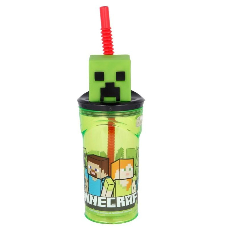 Fľaša s slamkou MINECRAFT