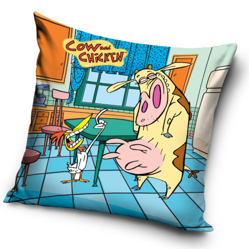 Obliečka na vankúšik Cow and Chicken Tak počúvaj kamoš