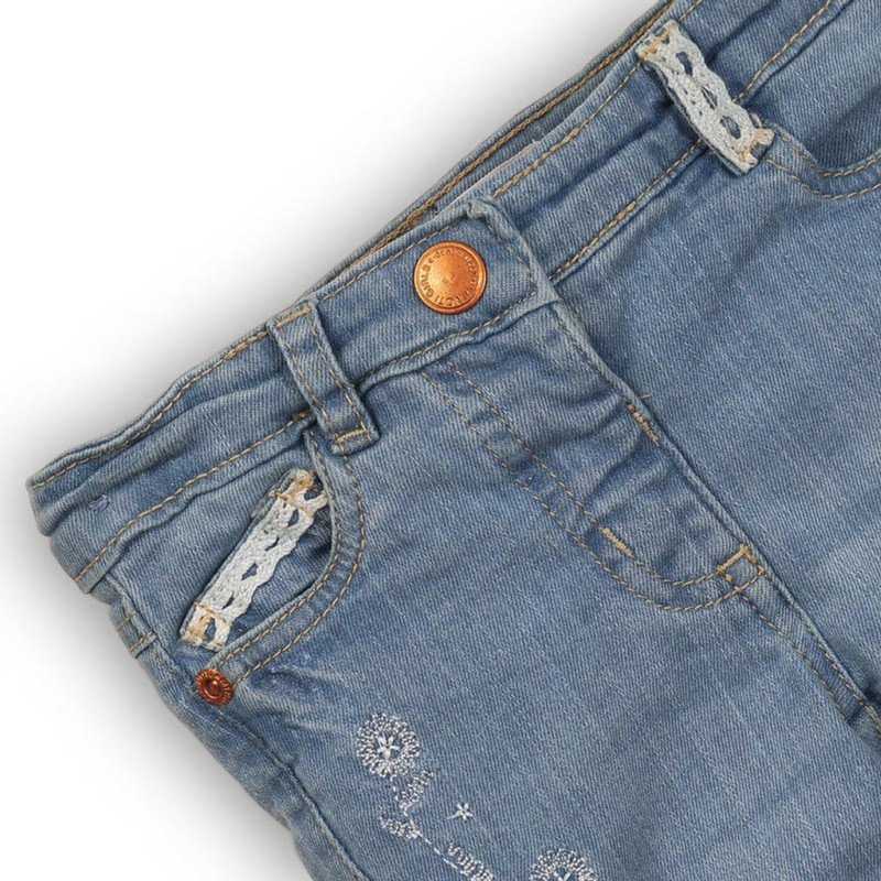 Nohavice džínsové s elasténom Výšivka