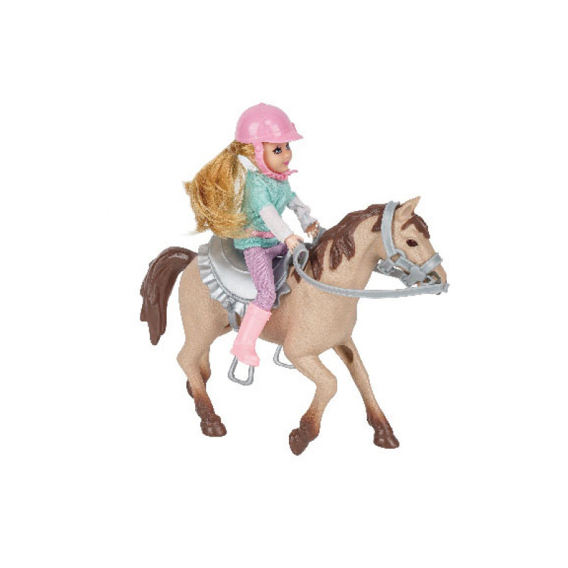 Bábika jazdkyňa s koňom