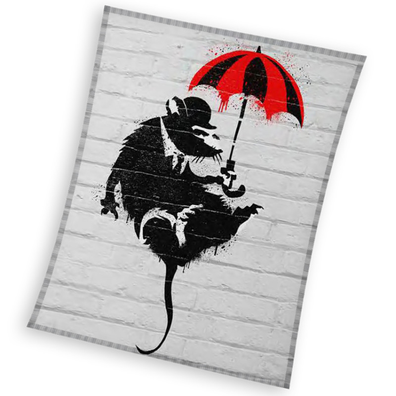 Deka Banksy Krysa s dáždnikom
