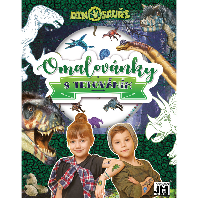 Omaľovánka s tetovaním Dinosaury