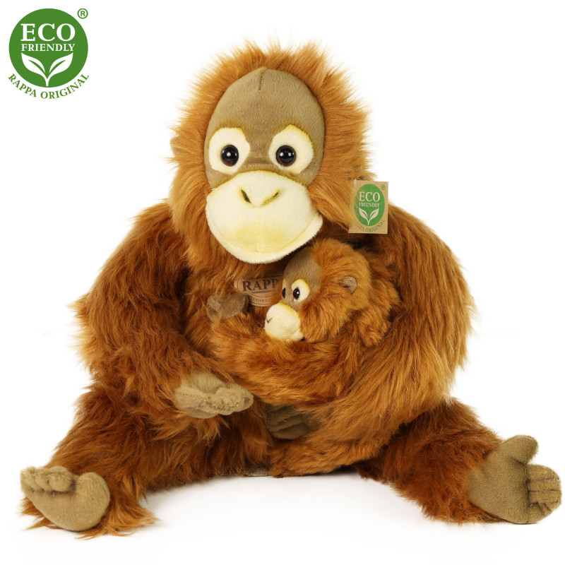 Plyšový orangutan s mláďaťom 28 cm