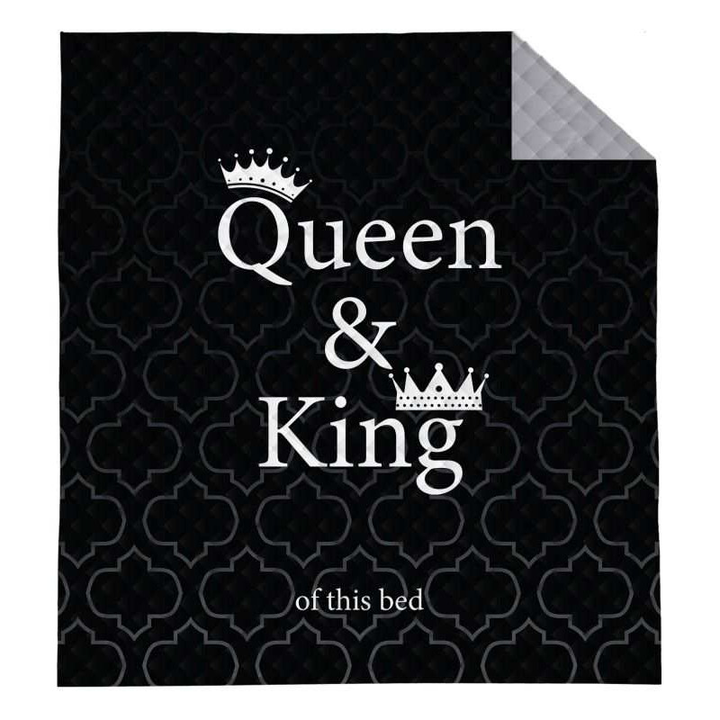 Prikrývka na posteľ Queen and King black