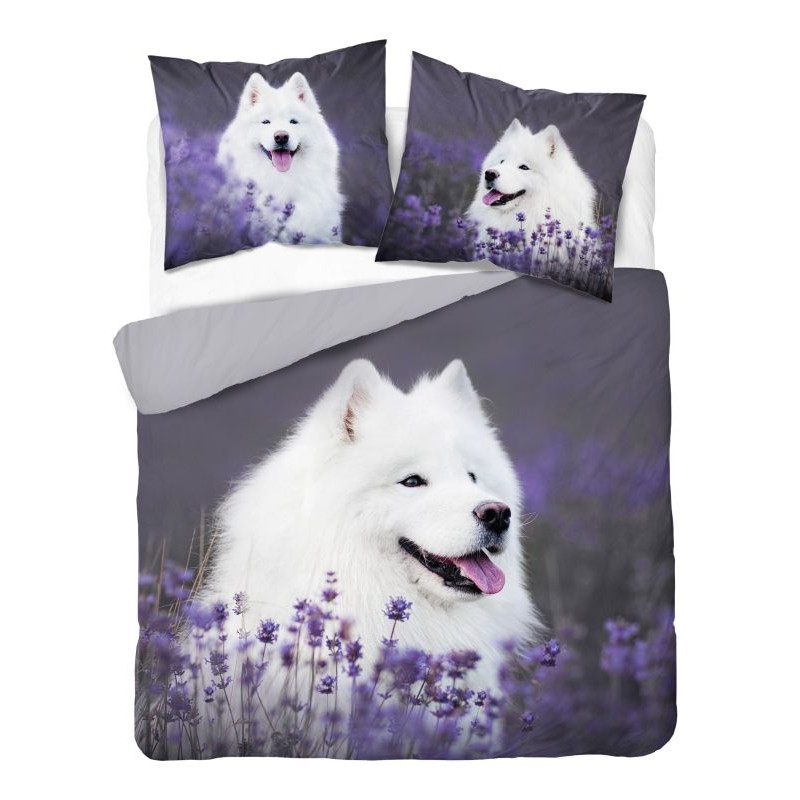 Francouzské povlečení Samojed v Levanduli