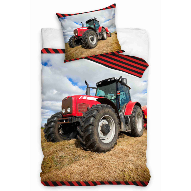 Obliečky Bavlnené Červený traktor na poli