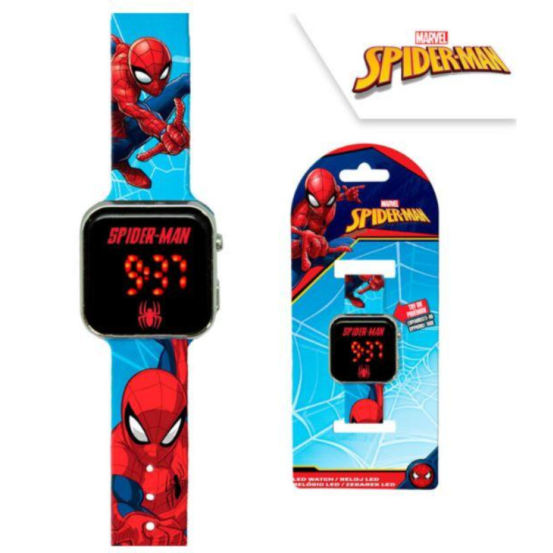 Led Hodinky Spiderman Světle Modrá