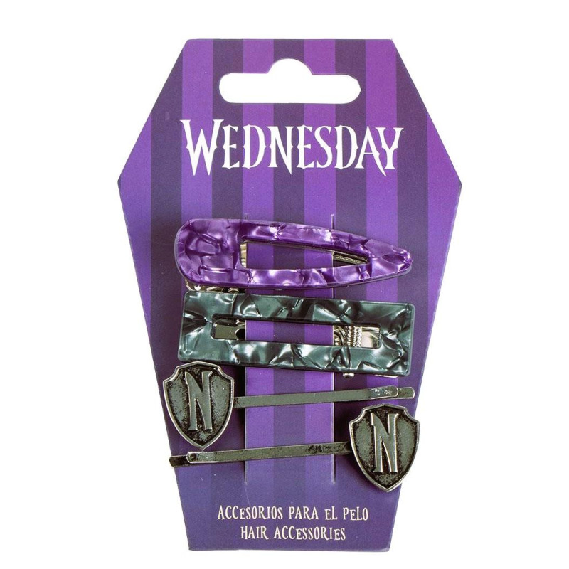 SADA 4 KS SPONKY A KLIPY DO VLASŮ WEDNESDAY