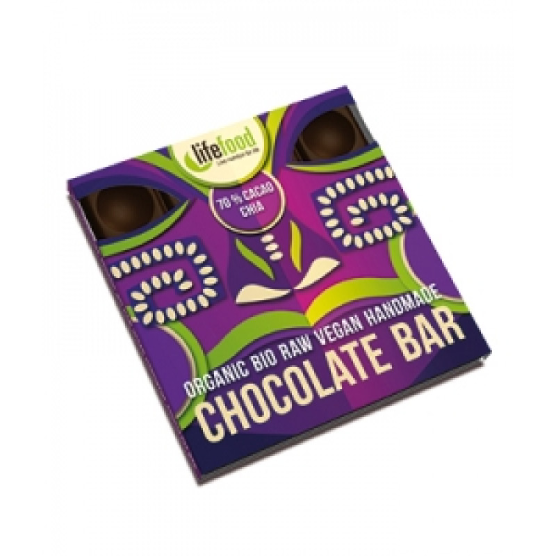 Lifefood stredná čokoláda 70% kakao s chia semienkom BIO