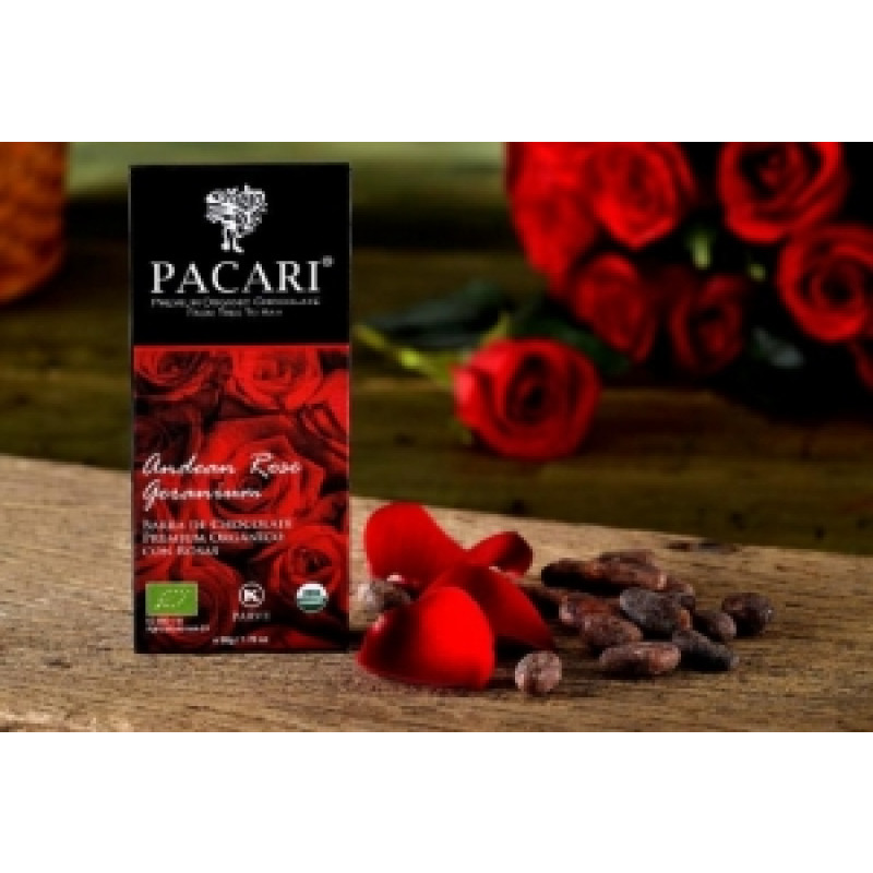 Pacari horká čokoláda s andskou ruží Geranium BIO