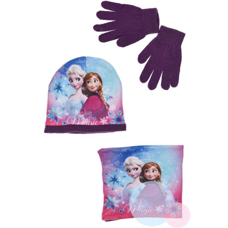 Čiapka, rukavice a nákrčník Frozen