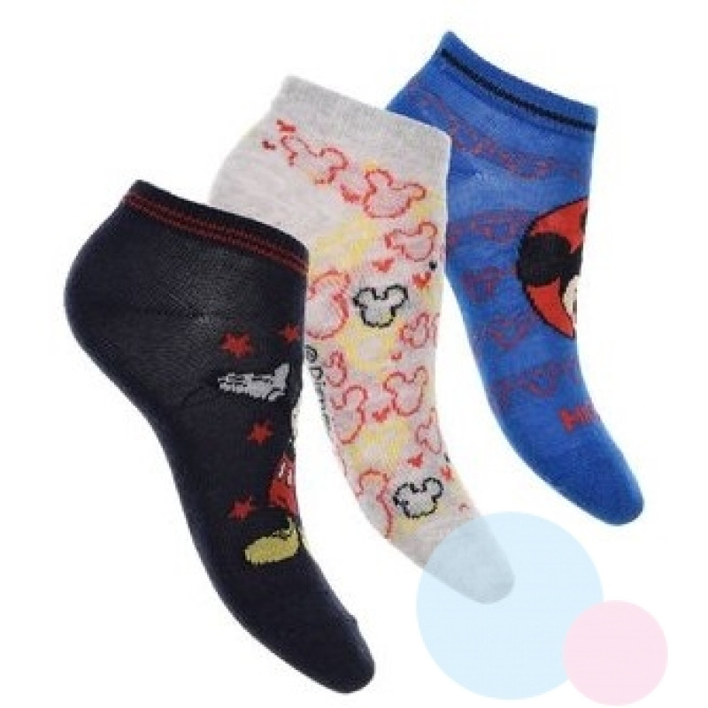 Ponožky Mickey členkové 3ks