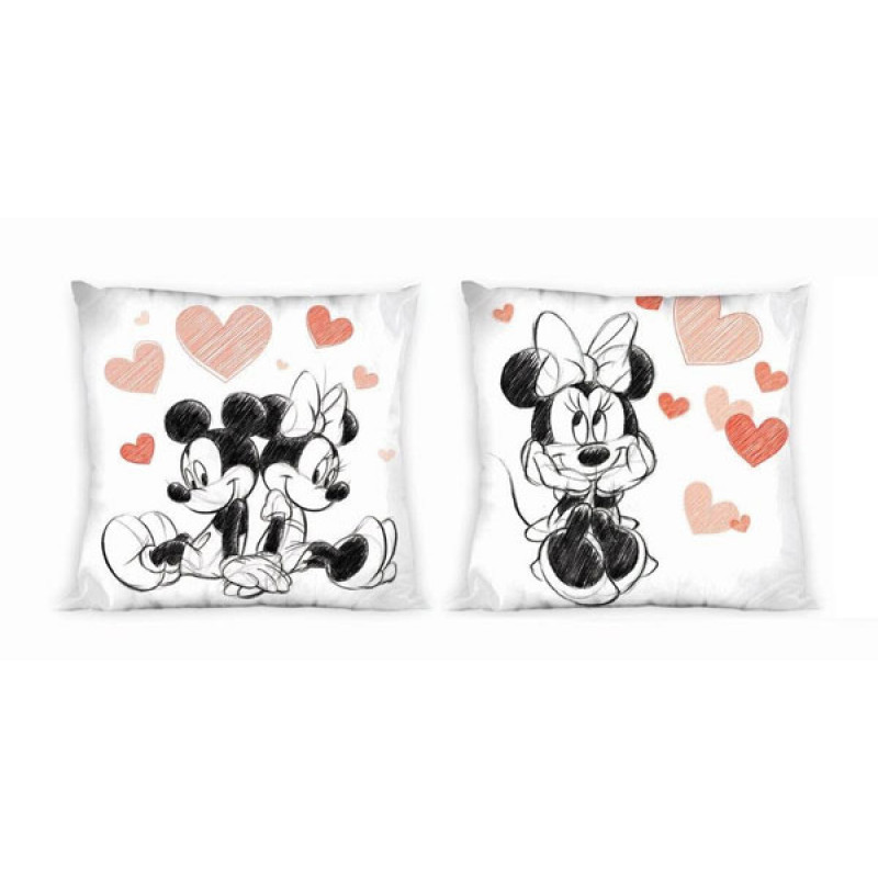 Povlak na vankúšik Mickey a Minnie srdiečka