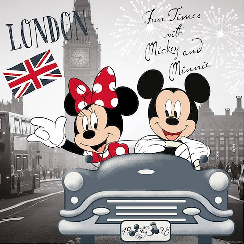 Povlak na vankúšik Mickey a Minnie v Londýne micro