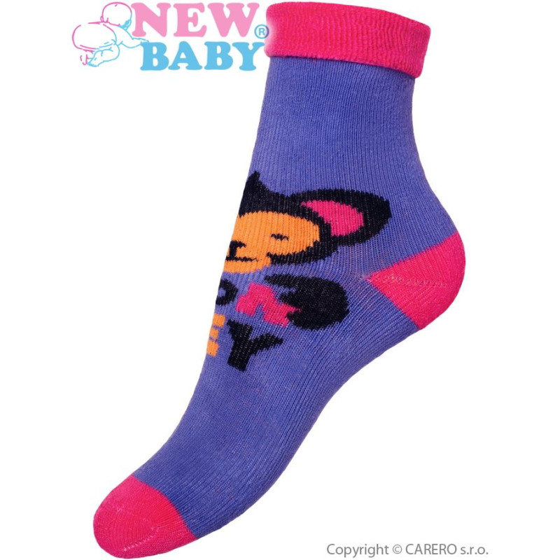 Ponožky New Baby fialové s opicou