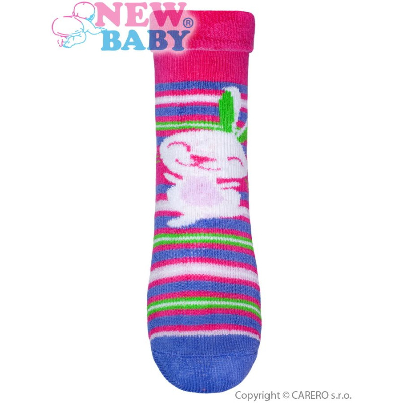 Ponožky New Baby ružovo-fialové s zajacom