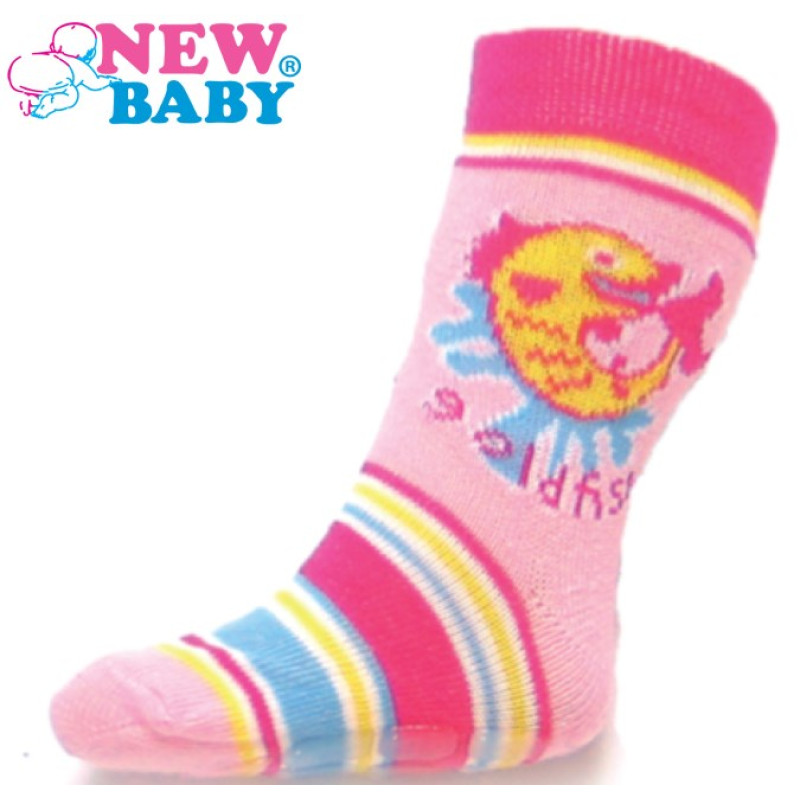 Ponožky New Baby s ABS ružovej gold fish