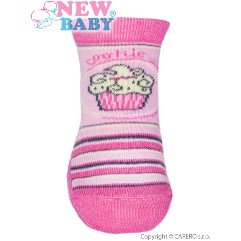 Ponožky New Baby s ABS s prúžkami a tortou