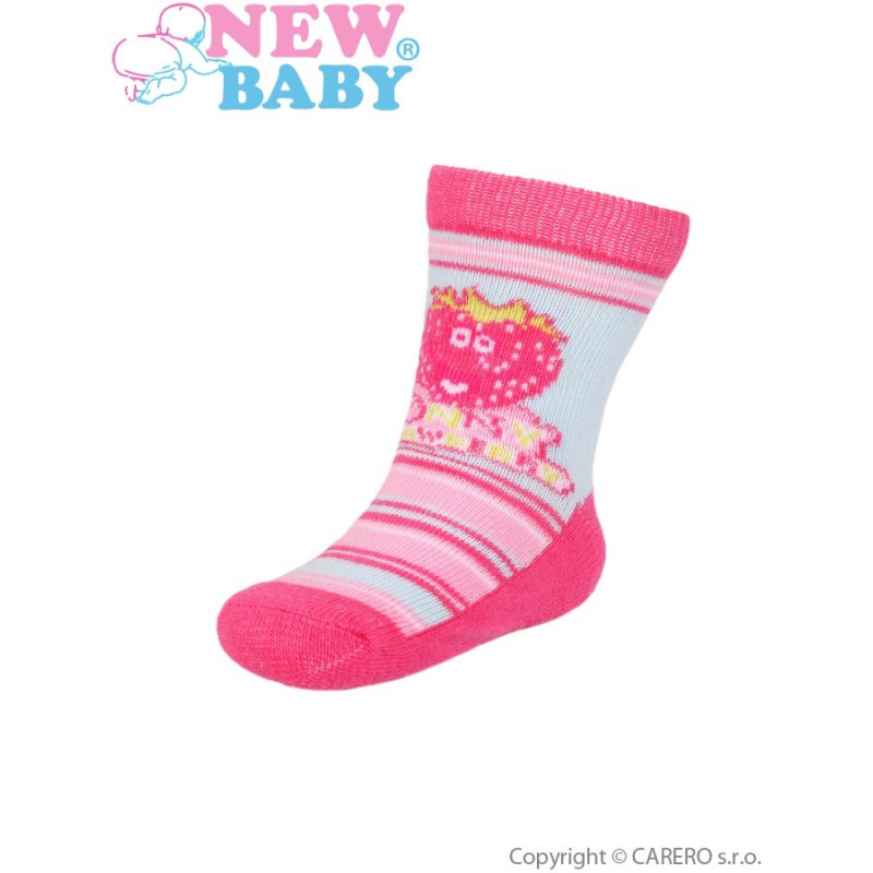Ponožky New Baby s ABS jahoda