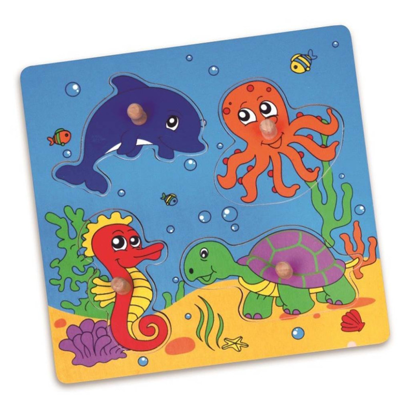Drevené puzzle s úchytmi pre najmenších Viga More